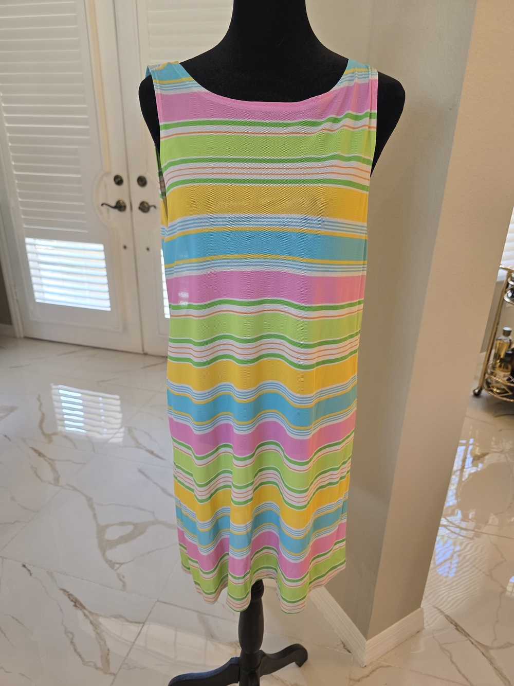 La Blanca Pastel Multi-Stripe Sleeveless Swim Coverup